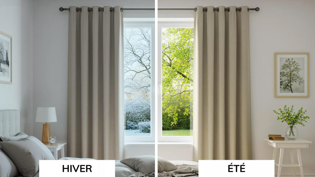 Rideaux thermiques 2‑en‑1